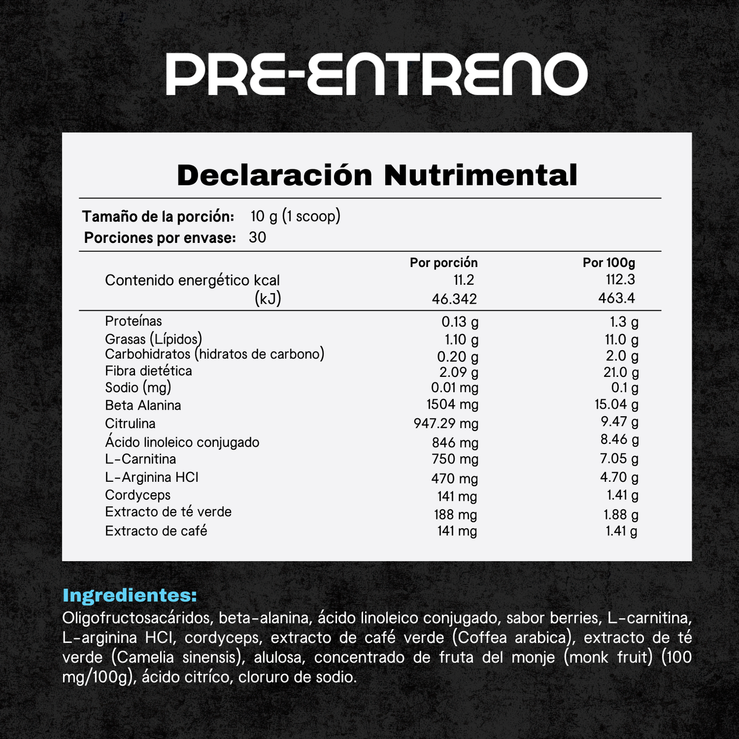 Pre Entreno sabor Berries – 300 g