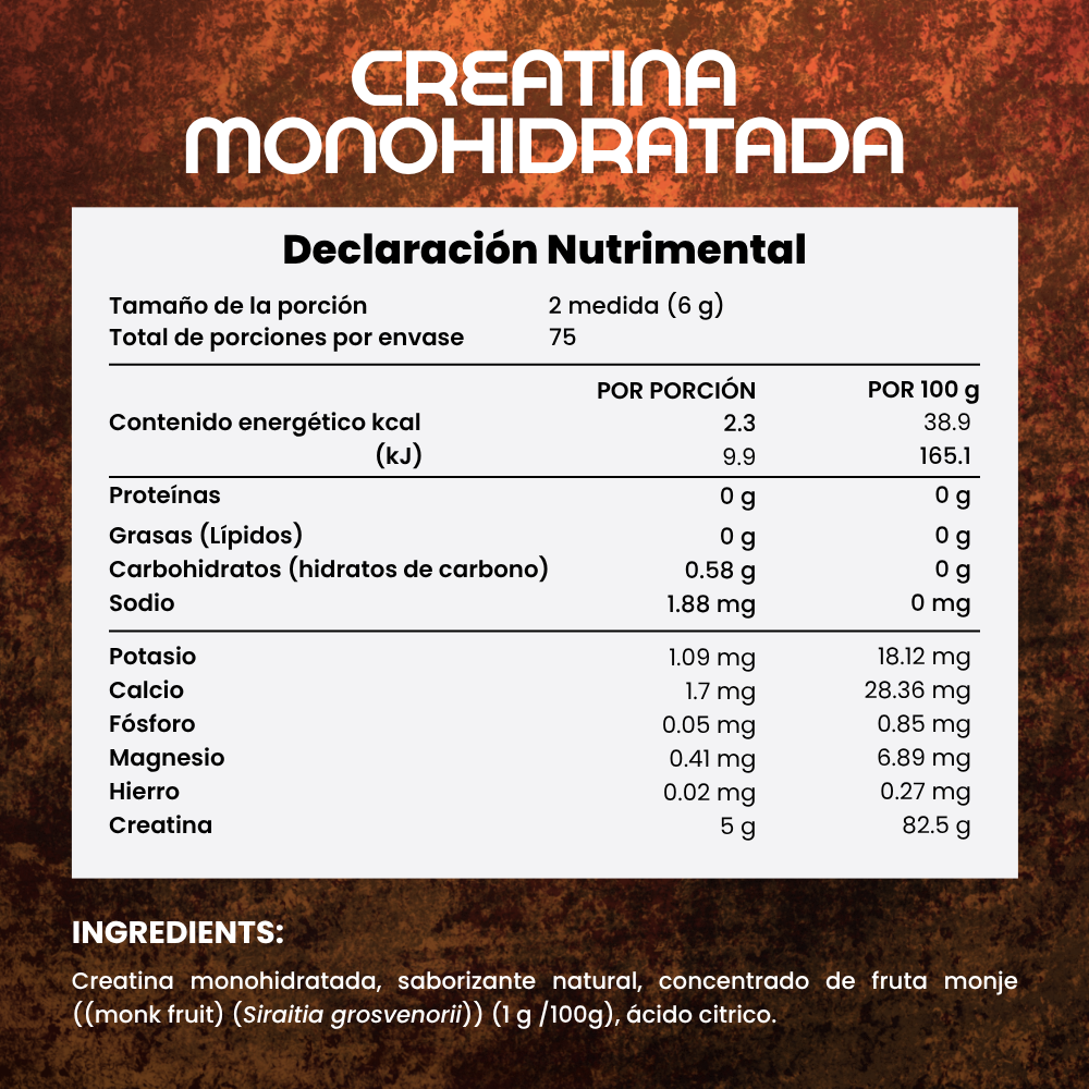 Creatina Monohidratada con Sabor