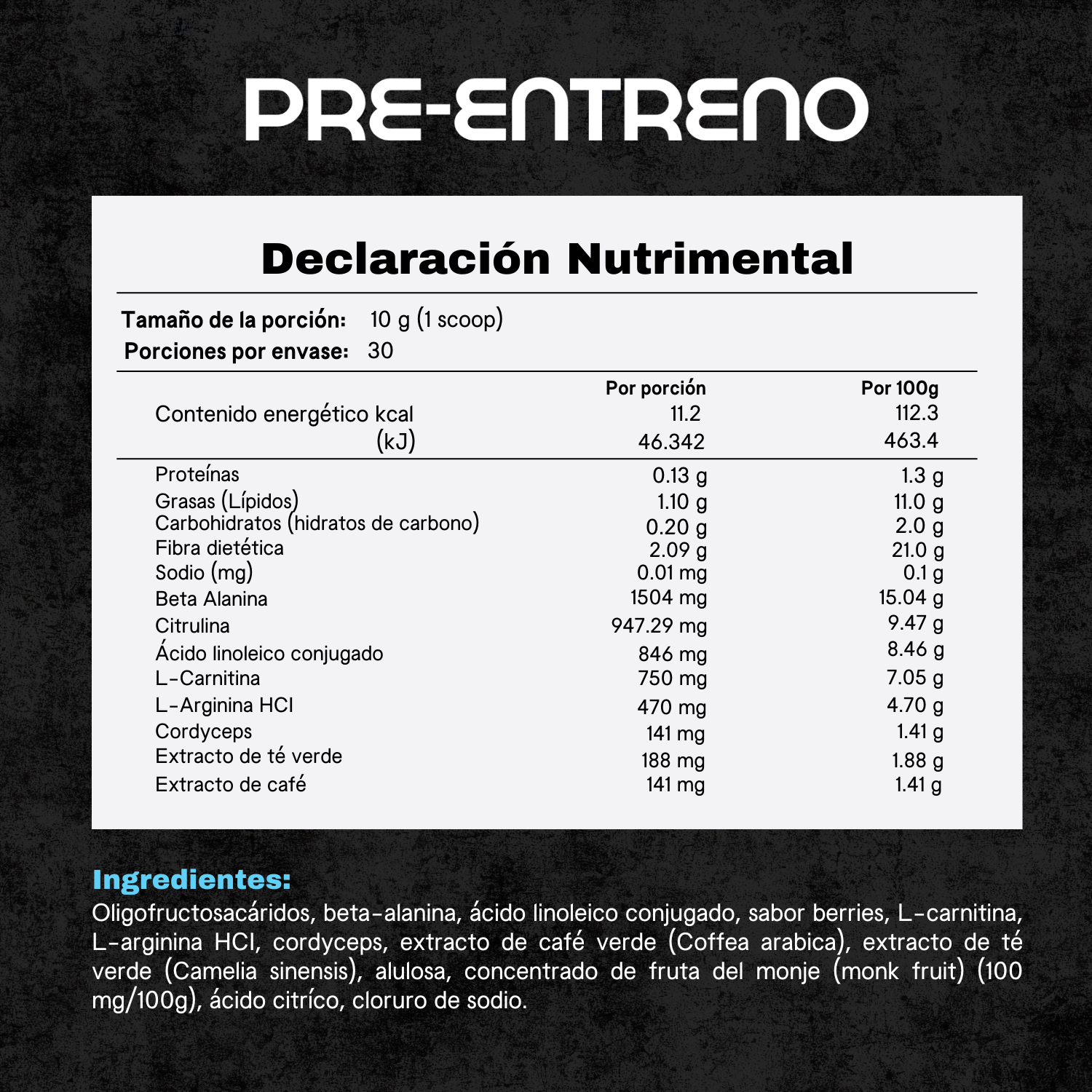 Pre Entreno sabor Berries – 300 g