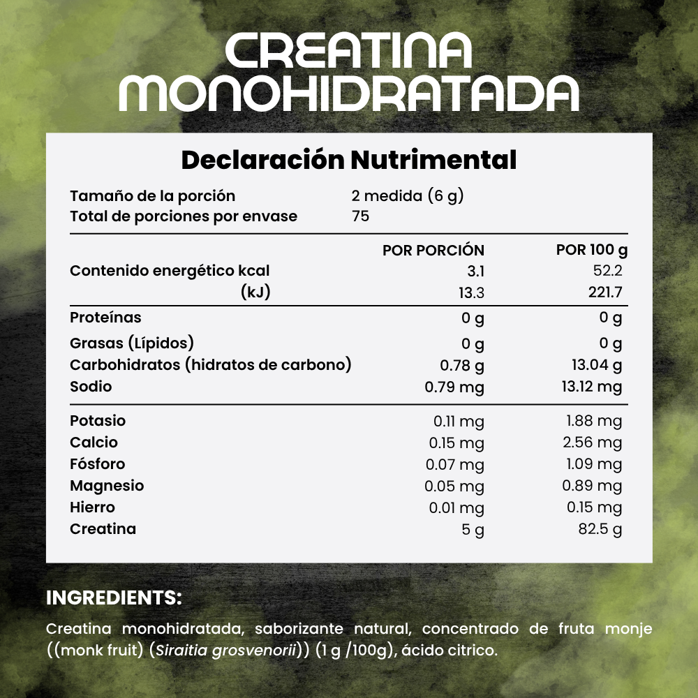 Creatina Monohidratada con Sabor