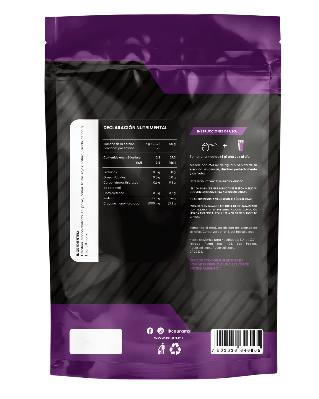 Creatina Monohidratada con Sabor 450gr PUEBLA