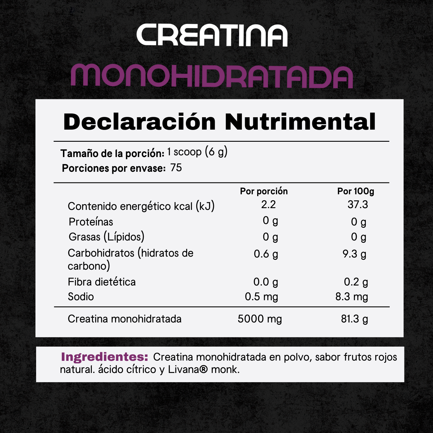 Creatina Monohidratada con Sabor