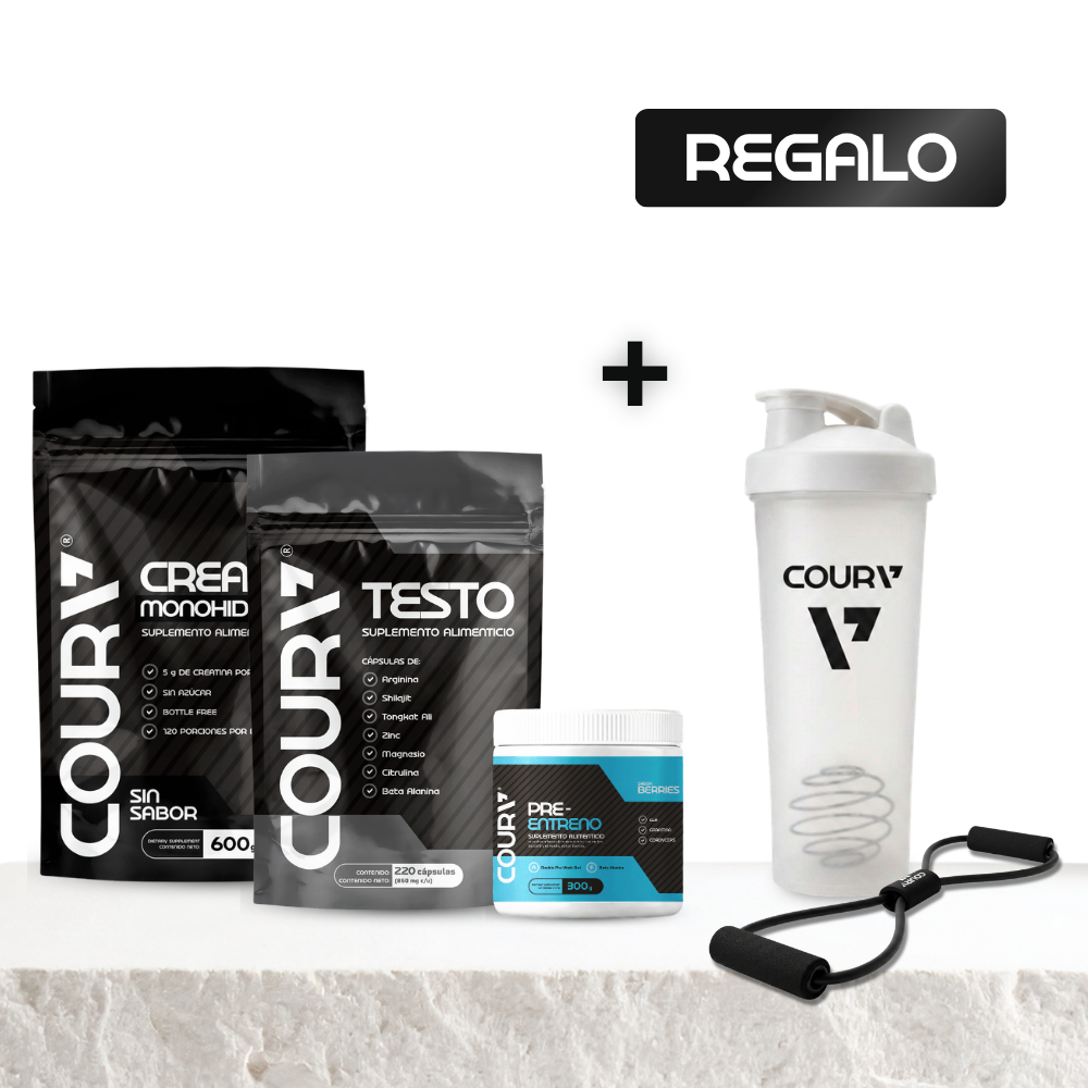 Kit de Inicio: Creatina + Pre-entreno + Testo + REGALOS