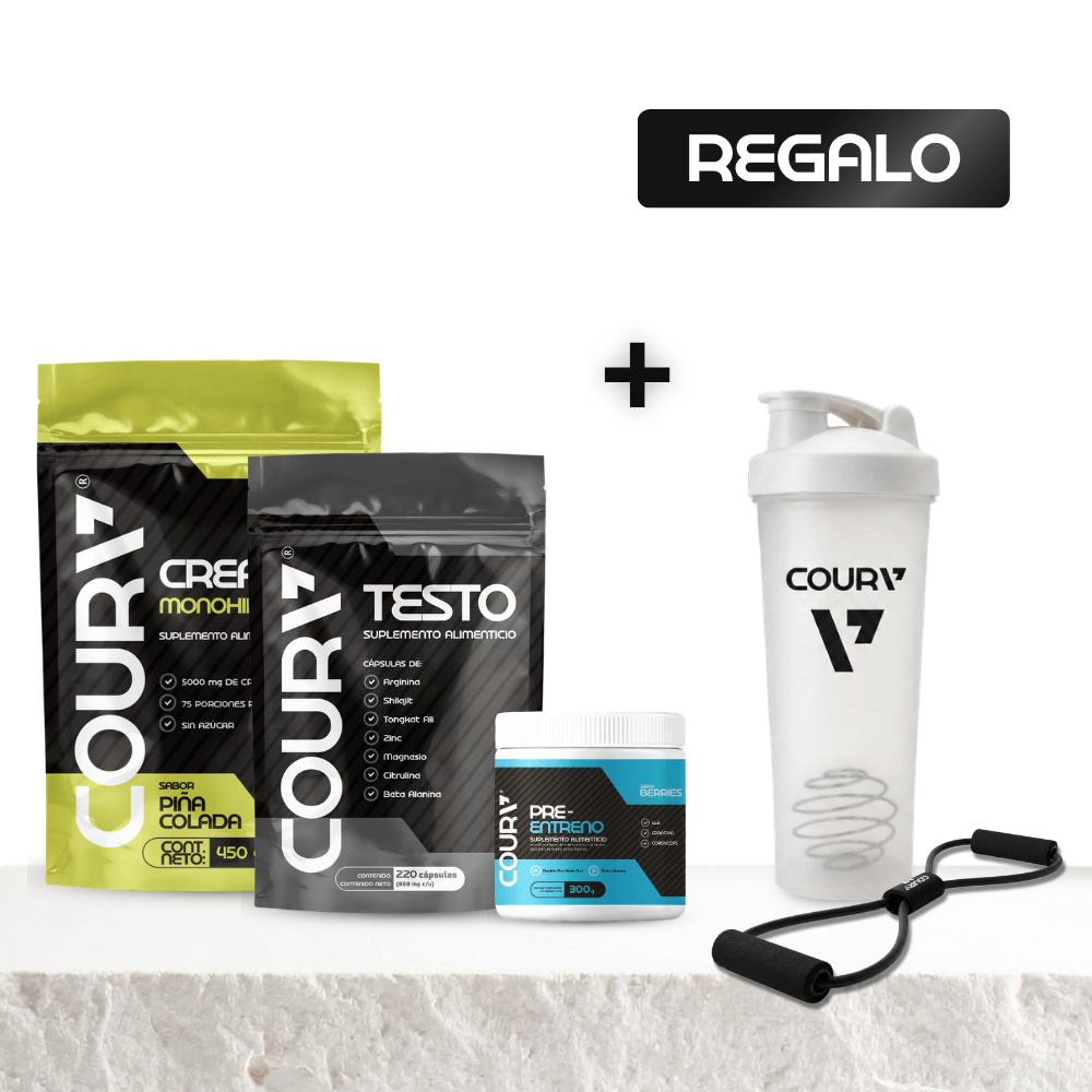 Kit de Inicio: Creatina + Pre-entreno + Testo + REGALOS