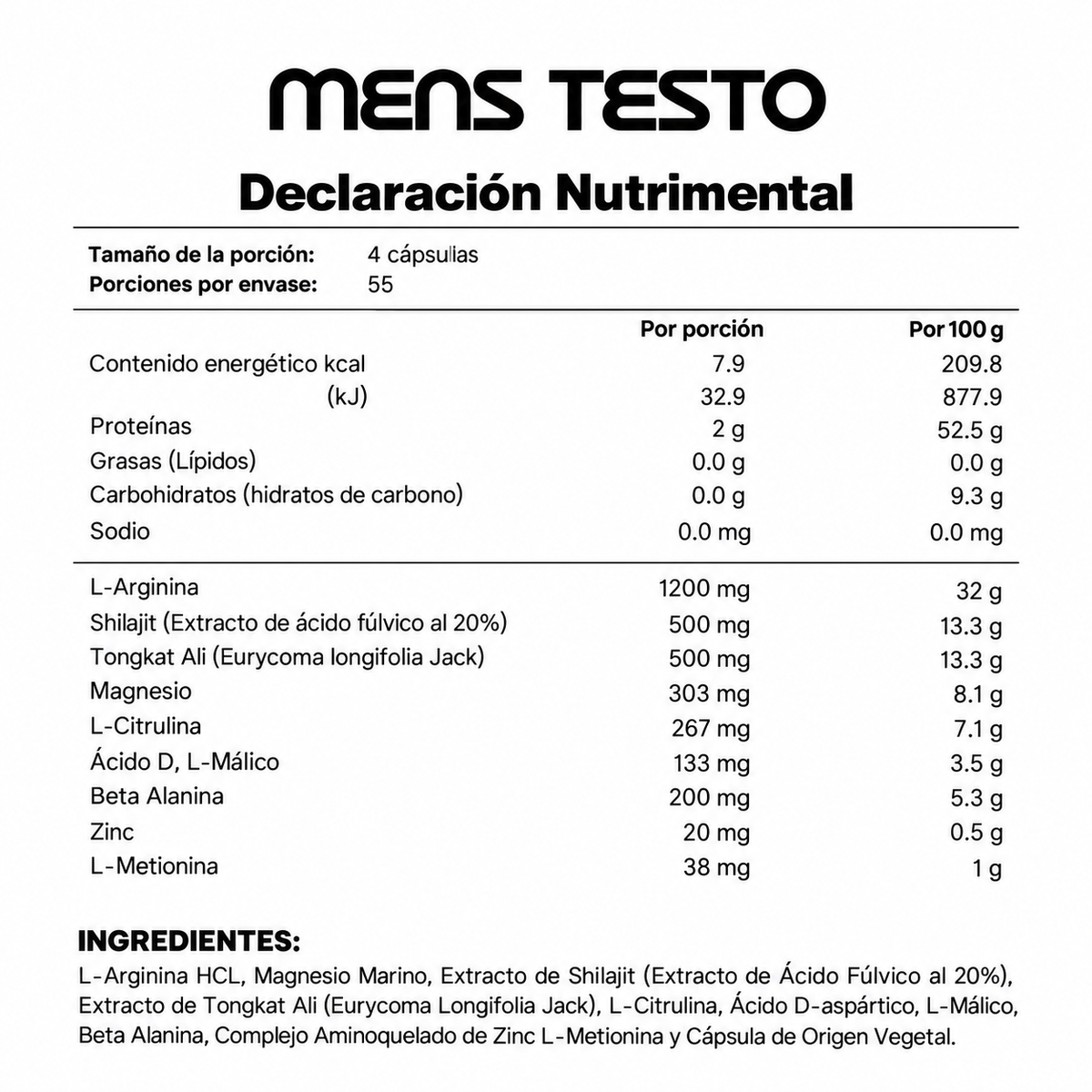 Men's Testo - 55 porciones