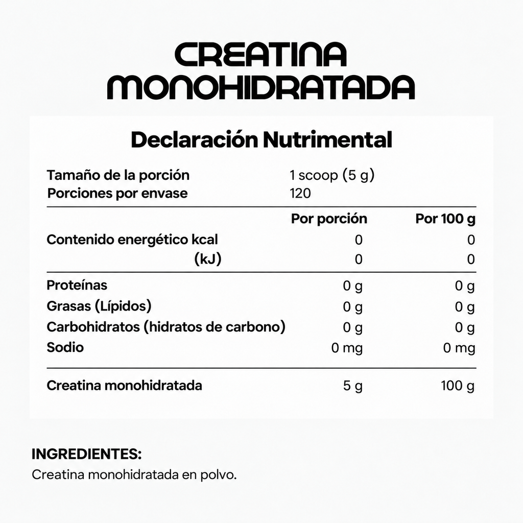 Creatina Monohidratada - 120 porciones
